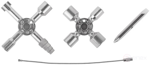Ключ универсальный для электрошкафов 10-в-1, двусторонняя CrV бита РН2/SL7