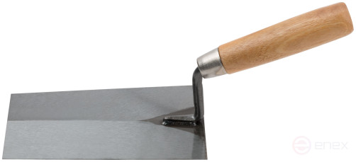 Finishing trowel, tool steel, wooden handle 160 mm
