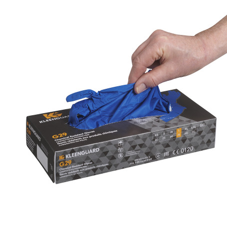 KleenGuard® G29 Solvent-resistant gloves - 29.5 cm, single design for both hands / Blue /L (10 boxes x 50 pcs.)