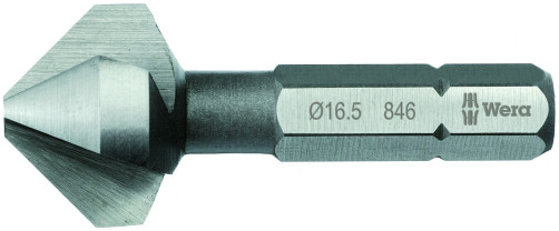846/1 Three-channel conical countersink nozzle, 1/4" shank With 6.3, 10.40 x 34 mm