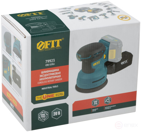 Шлифмашина Эксцентриковая Акк.;20 В; 6000-12000 об/мин; 125 мм; липучка; коробка