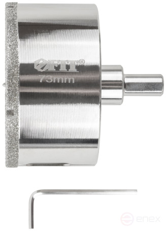 Коронка кольцевая по керамограниту, камню и кафелю алмазная с центровочным сверлом 73х70 мм