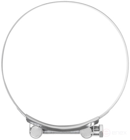 The clamp is a crimping power hinge, stainless steel.steel 149-161 mm