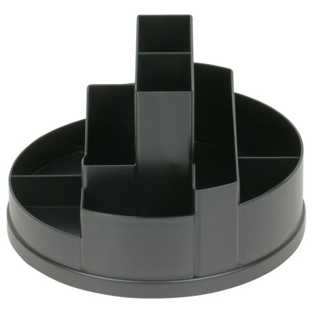 Настольная подставка СТАММ "Сити", пластиковая, вращающаяся, черная
