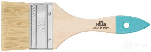 Кисть флейцевая, натур. cветлая щетина, деревянная ручка 2,5" (63 мм)