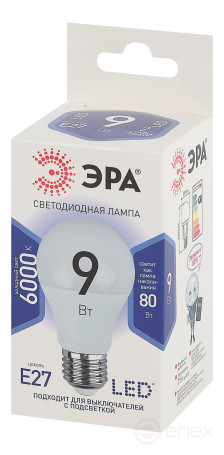 LED lamp ERA STD LED A60-9W-860-E27 9W bulb Cold Daylight E27