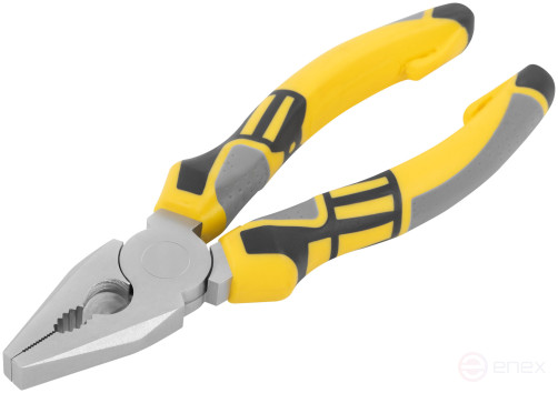 Плоскогубцы комбинированные "Смарт", трехцветные прорезиненные ручки, никелевое покрытие 160 мм