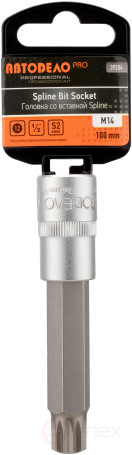 Головка (1/2";L=100mm) со вставкой SPLINE M14 АвтоDело PRO (39204)