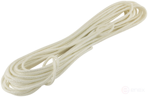 Фал капроновый плетеный 16-ти прядный с сердечником 8 мм х 20 м, р/н= 650 кгс