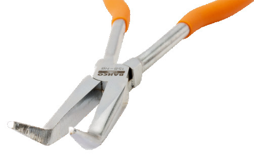 Long pliers with curved lips, L=270mm