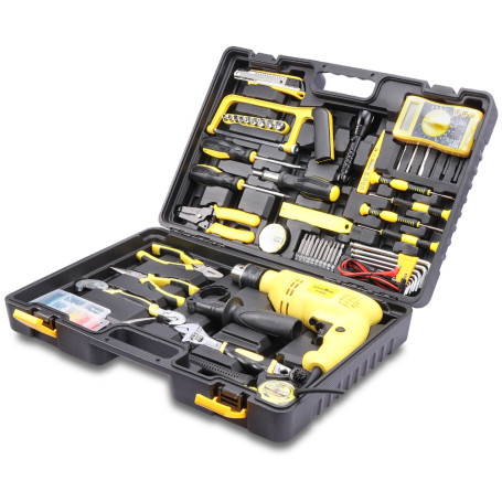 128-piece Tool Kit with GOODKING K51-21128 Network Impact Drill