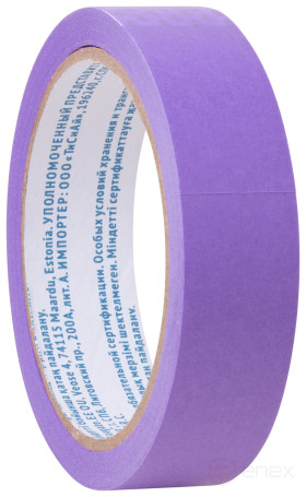Лента малярная фиолетовая, для деликатных поверхностей, 25 мм x 25 м