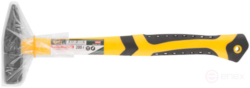 Молоток кованый, фиберглассовая усиленная ручка, антивибрационные накладки, Профи 200 гр.