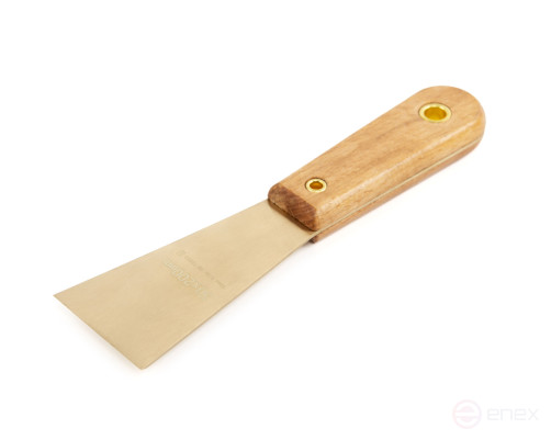 Painting spatula narrow 50 mm AlCu wooden handle intrinsically safe 204C-1006, HORTZ