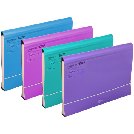 Folder of 13 Berlingo "Skyline" compartments, A4, 700 microns, with elastic band, assorted