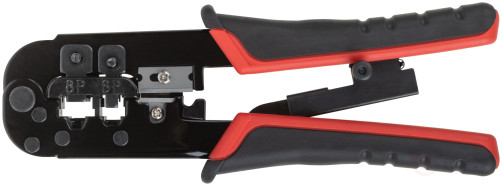 Crimper for crimping RJ11, RJ12, RJ45 connectors, rubberized handles 190 mm