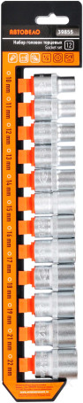 Набор головок 12пр (DR1/2"; 12РТ; 10-22мм; холдер) (АвтоDело) 39855