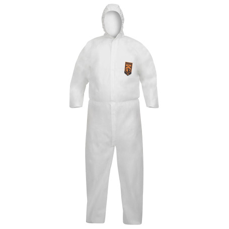 KleenGuard® A40 Reflex Breathable Jumpsuit for protection against splashes of liquids and solid particles - Hooded / White /M (25 overalls)