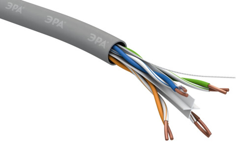 U-4-PVC-6 Кабель витая пара ЭРА U/UTP 4x2x23 AWG Cat 6 CU PVC 305 метров