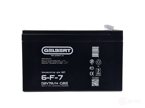 Аккумулятор для ИБП Gelbert 6-F-7 (12V7A/H C20)