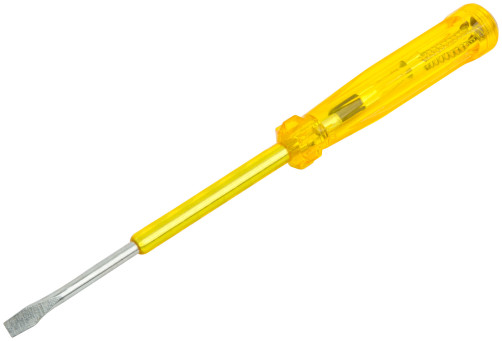 Indicator screwdriver, yellow handle, 100-250 V, 190 mm