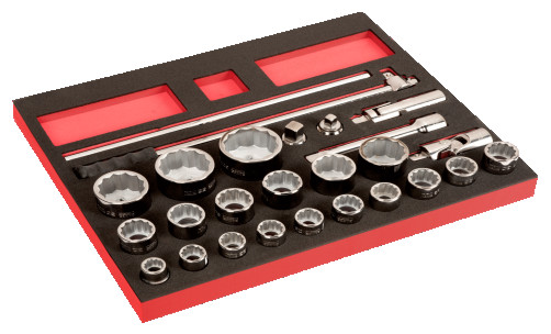 3/4", 1/4", 1/2", 3/8" A set of metric end heads. sizes