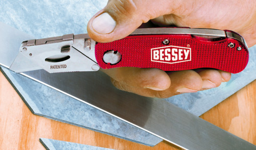DBKAH-EU Folding construction knife, quick blade replacement, Spare blade compartment, Aluminum handle