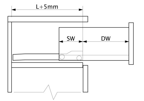 Направляющая роликовая L-350 0,8мм AKS белая