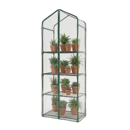 Greenhouse greenhouse on the windowsill Geoplastboard 59x39x160 cm 4 shelves color green