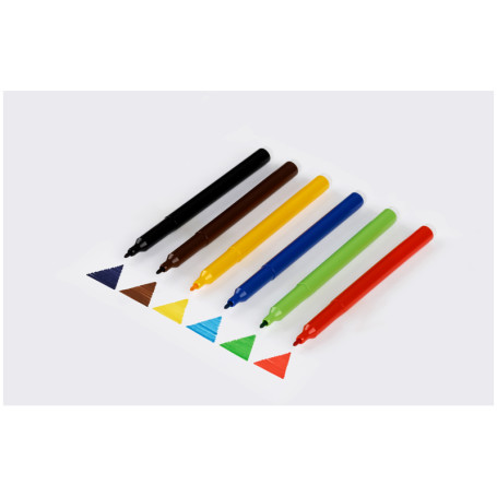 Фломастеры СТАММ "Веселые игрушки", 06цв., смываемые, желтый пластик. пенал, европодвес