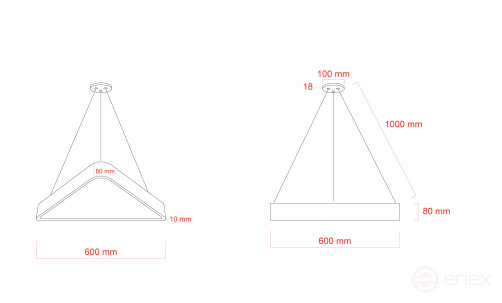 Светильник LED ЭРА Geometria SPO-151-W-40K-030 Delta 30Вт 4000К 3000Лм IP40 600*80 белый подвесной драйвер внутри
