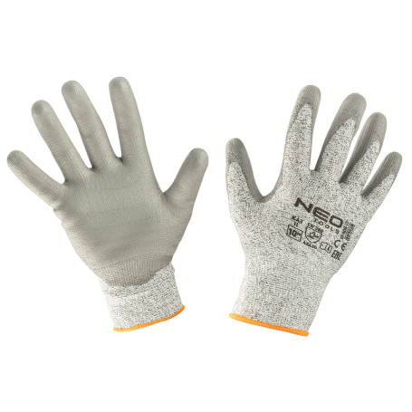 Anti-puncture gloves, PU-coated, puncture resistance class 5 (highest), size