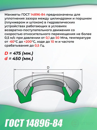Sleeve for hydro devices GOST 14896-84. 475-450 mm. Type 1