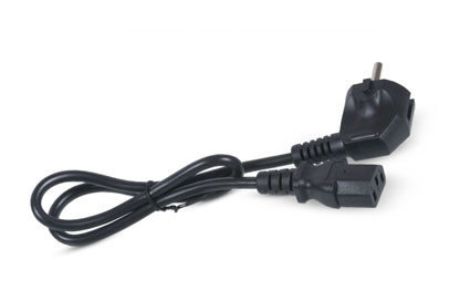 RIPO Premium 3.0m power cable, Schuko-C13 (3*1.00 mm2) 16A, black, angled plug, grounded