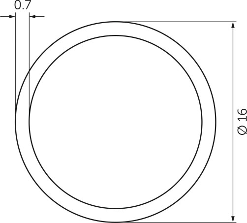 Труба d16 L-3000 (0,70кг/0,7мм), черный AKS