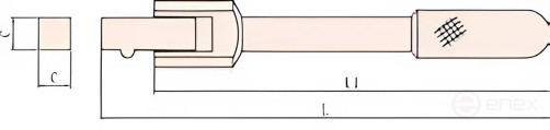 Hinge pin 320 mm 1/2" intrinsically safe alloy BeCu 118-1006, HORTZ