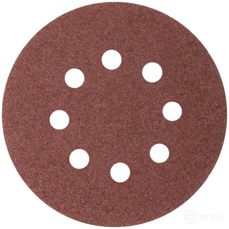 Круги абразивные шлифовальные перфорированные на ворсовой основе под "липучку" (Р36, 125 мм, 5шт.), CUTOP Profi