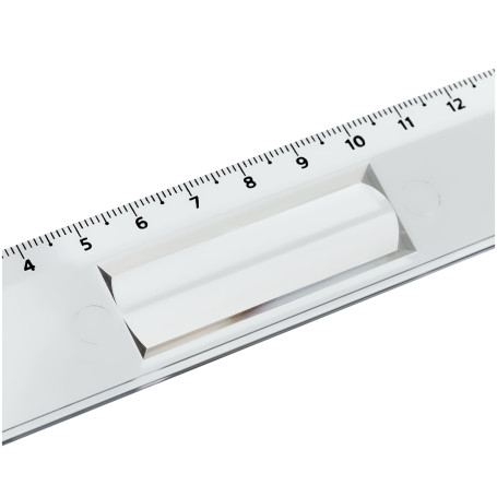 Ruler 15cm STAMM, plastic, with lens, transparent, colorless, European weight