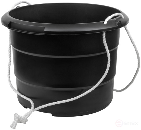 Plastic construction bucket for carrying mortar, reinforced walls, rope handles 40 l