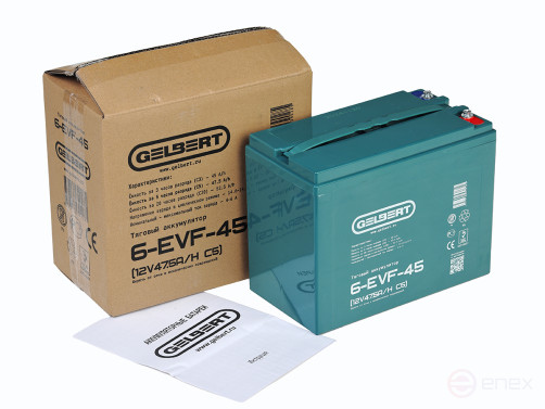 Тяговый аккумулятор Gelbert 6-EVF-45 (12V47.5A/H C5)