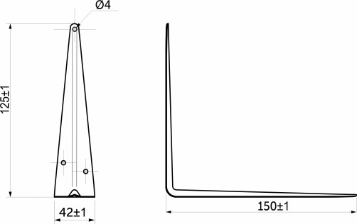 Полкодержатель мет. 150*125 коричневый AKS
