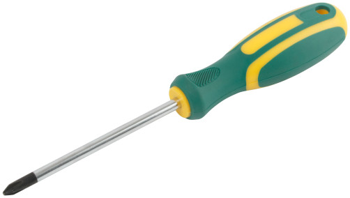 Screwdriver "Contour", CrV steel, rubberized handle 6x100 mm PH2