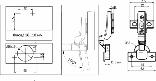 Inner loop with reverse spring 45mm h0 clip-on AKS