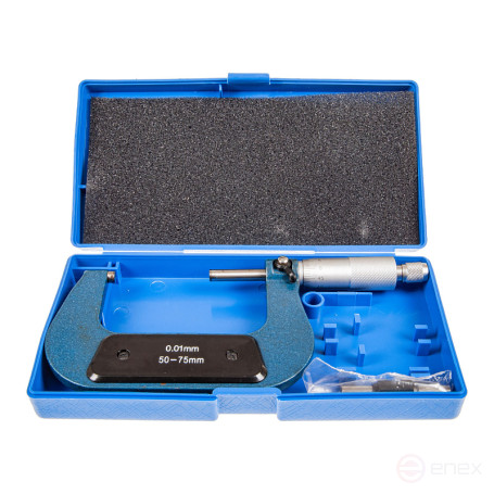 Микрометр ER-05075 (50-75мм, 0.01мм), в футляре ЭВРИКА /1/25