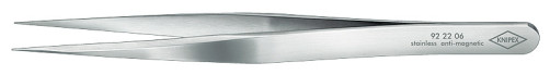 Precision gripping tweezers, pointed smooth sponges, L-120 mm, CrNi stainless steel, anti-magnetic