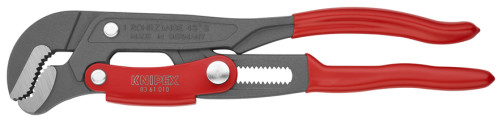 Pipe wrench 1", S-shaped thin sponges, with quick adjustment, Ø42 mm (1 5/8"), L-330 mm, gray, Cr-V