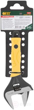 Adjustable key "Etalon", CrV, narrow jaws, scale, extra magnification.gripper, rubberized.handle 150mm (34mm)