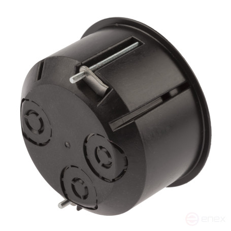 Коробка установочная ЭРА KUP-73-45-m-black черная 73х45мм для полых стен саморезы металлические лапки IP20