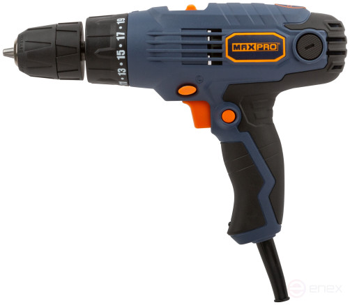 MAX-PRO Electric Screwdriver 300 W; 0-450/0-1350 rpm; backlight ; 10 mm quick-release chuck; rubber inserts; 24.0 Nm; 19+1; 1.1 kg;