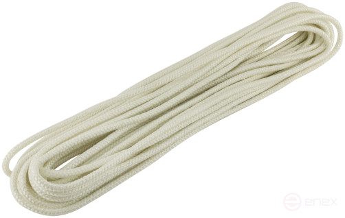 Фал капроновый плетеный 16-ти прядный с сердечником 10 мм х 20 м, р/н= 800 кгс